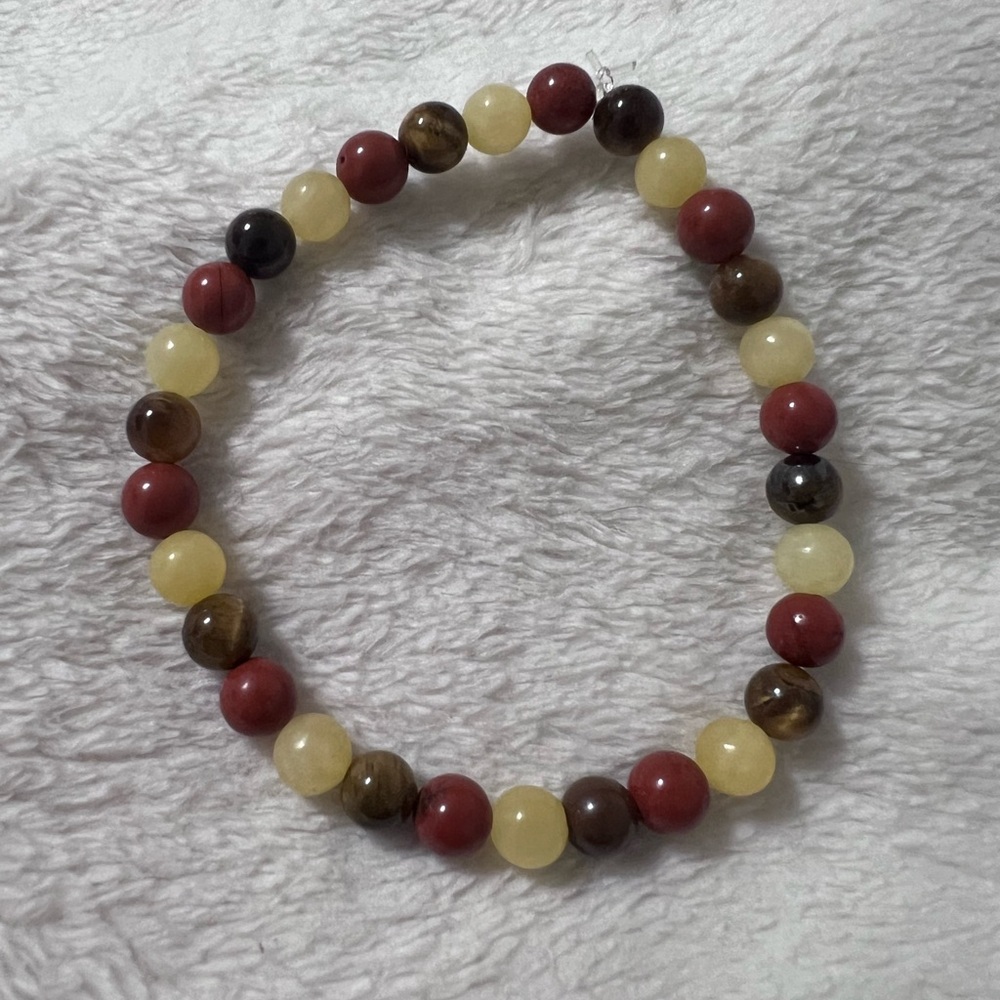 Handmade Natural Gemstone Bracelet, Size 7.5”